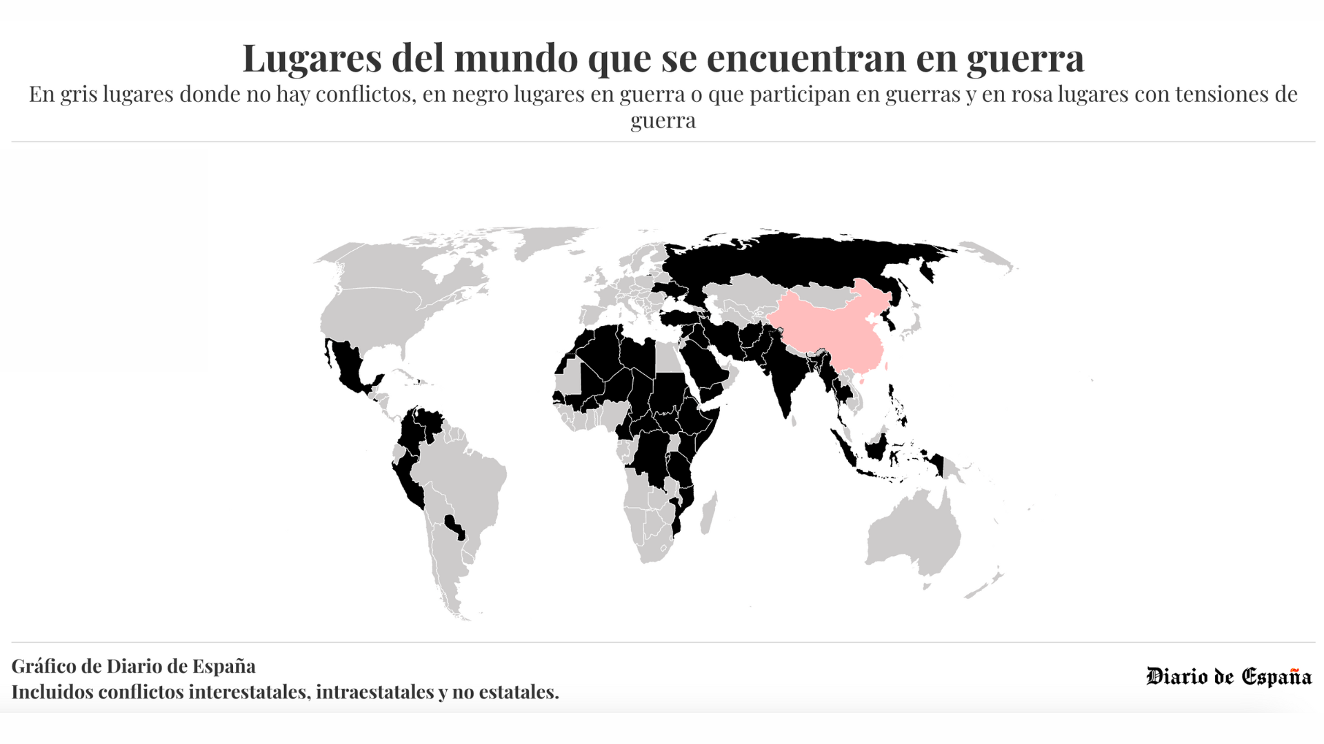 Mapa de los lugares del mundo que se encuentran en conflicto | DIARIO DE ESPAÑA